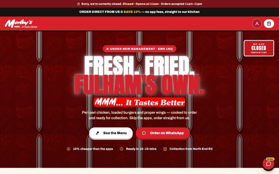 The Morley's Fulham website, built by ARTistic AI Studios